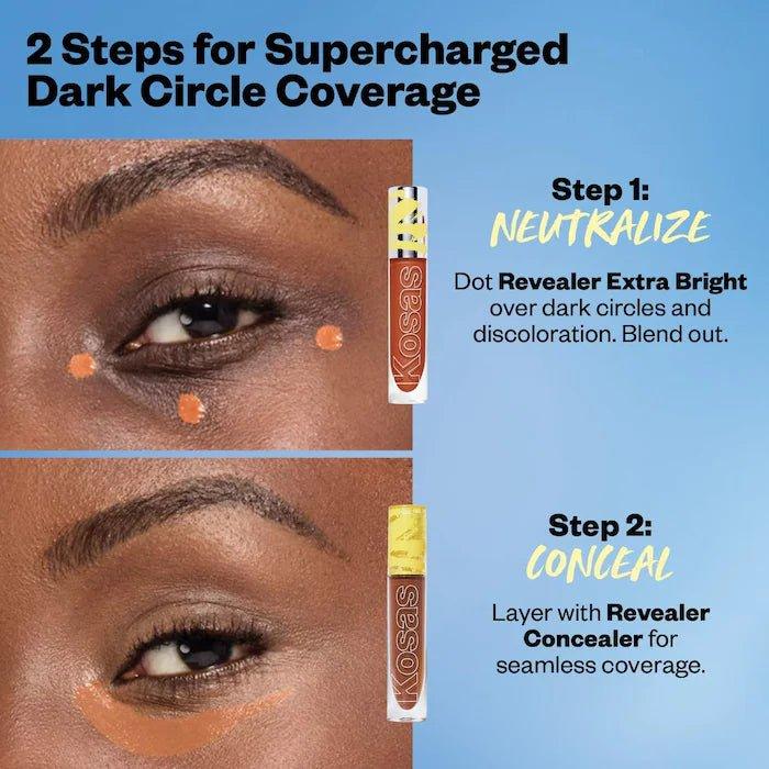 Kosas Revealer Extra Bright Serum - Powered Color Corrector | Full Coverage, Vegan, Non - Comedogenic – 0.17 oz - Wylde Grey