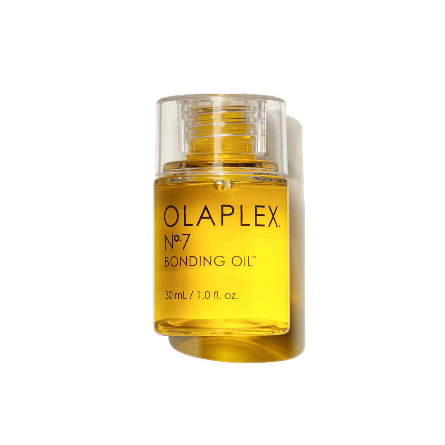 Olaplex No.7 Bonding Oil 30ml transparent bottle on white background
