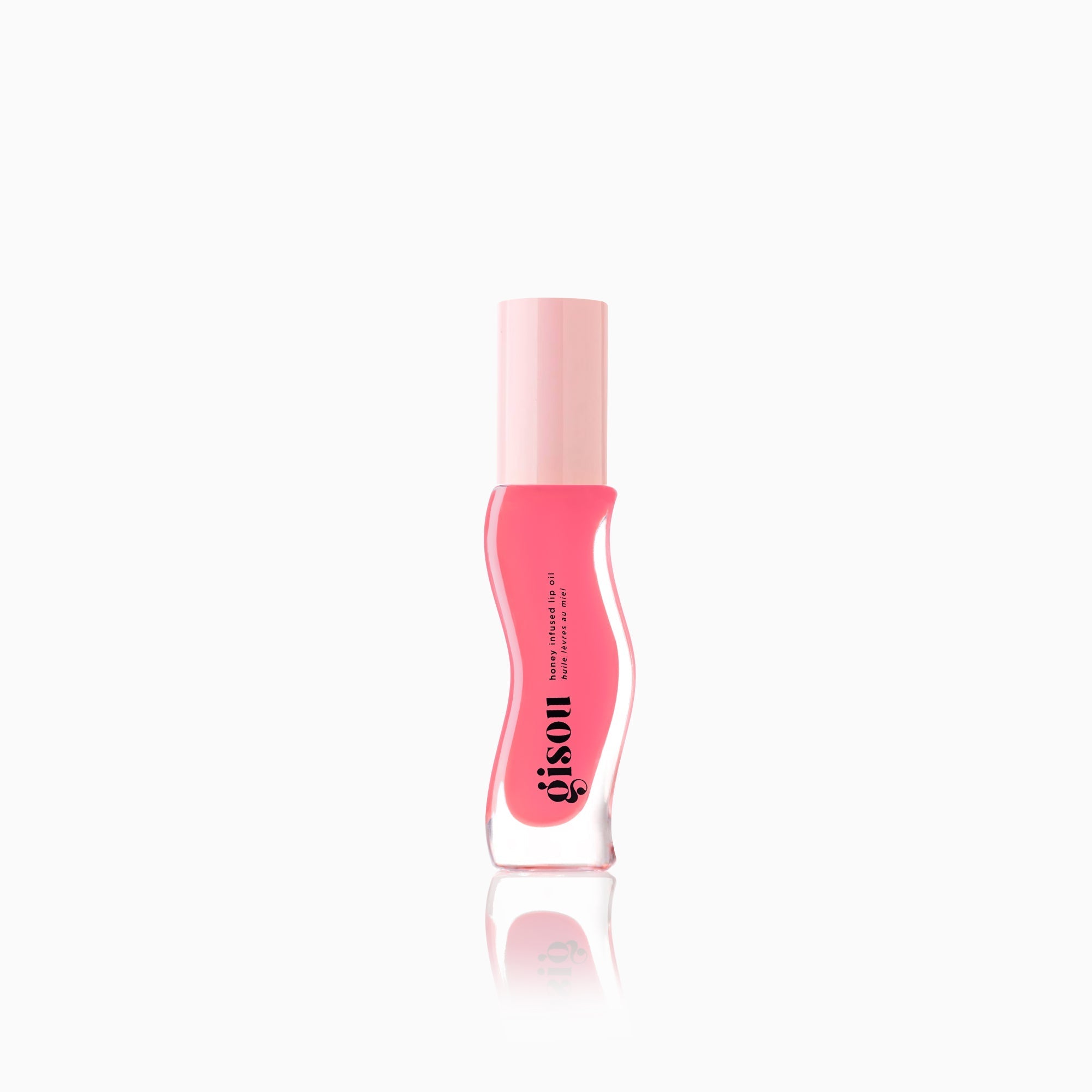 Pink lip oil bottle.