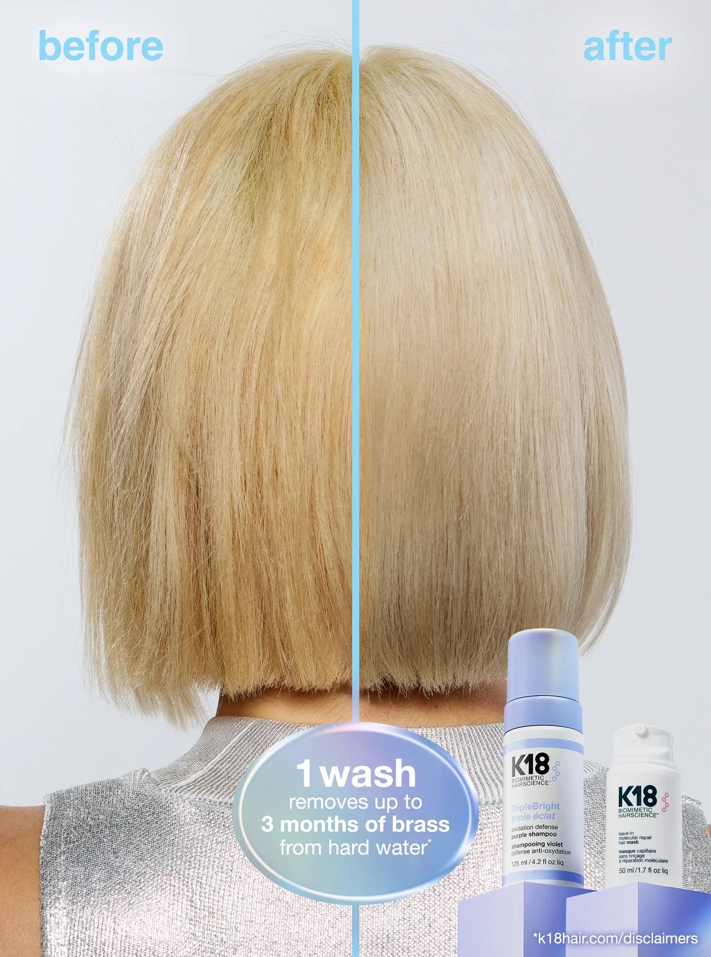 K18 TripleBright oxidation defense purple shampoo - K18Hair - Shampoo - Default Title - Wylde Grey