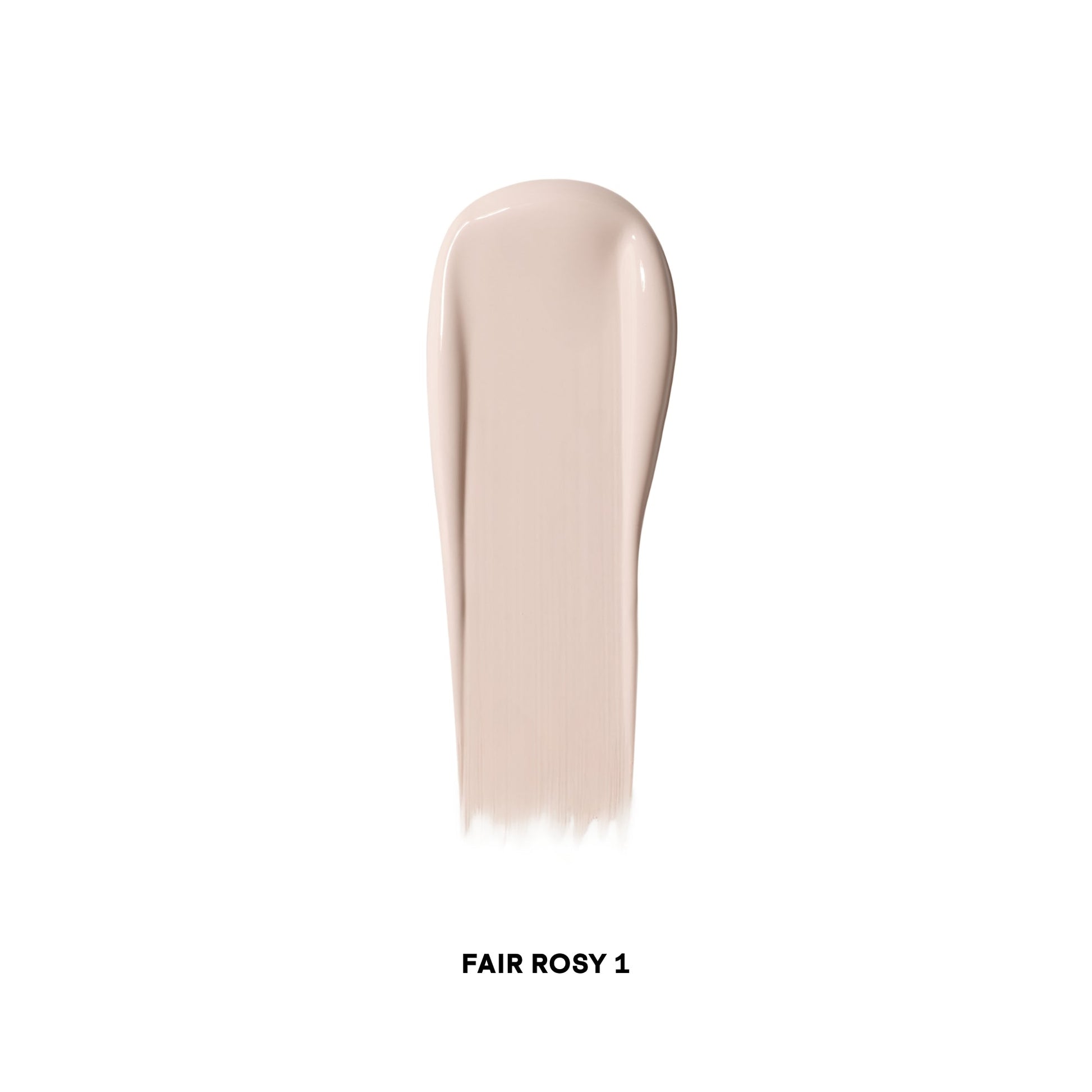 Creamy fair rosy concealer swatch with a smooth, dewy texture on white background.