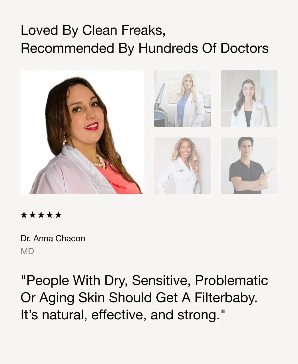 Expert dermatologist testimonials on skincare for dry, sensitive, aging skin, Wylde Grey quote image.