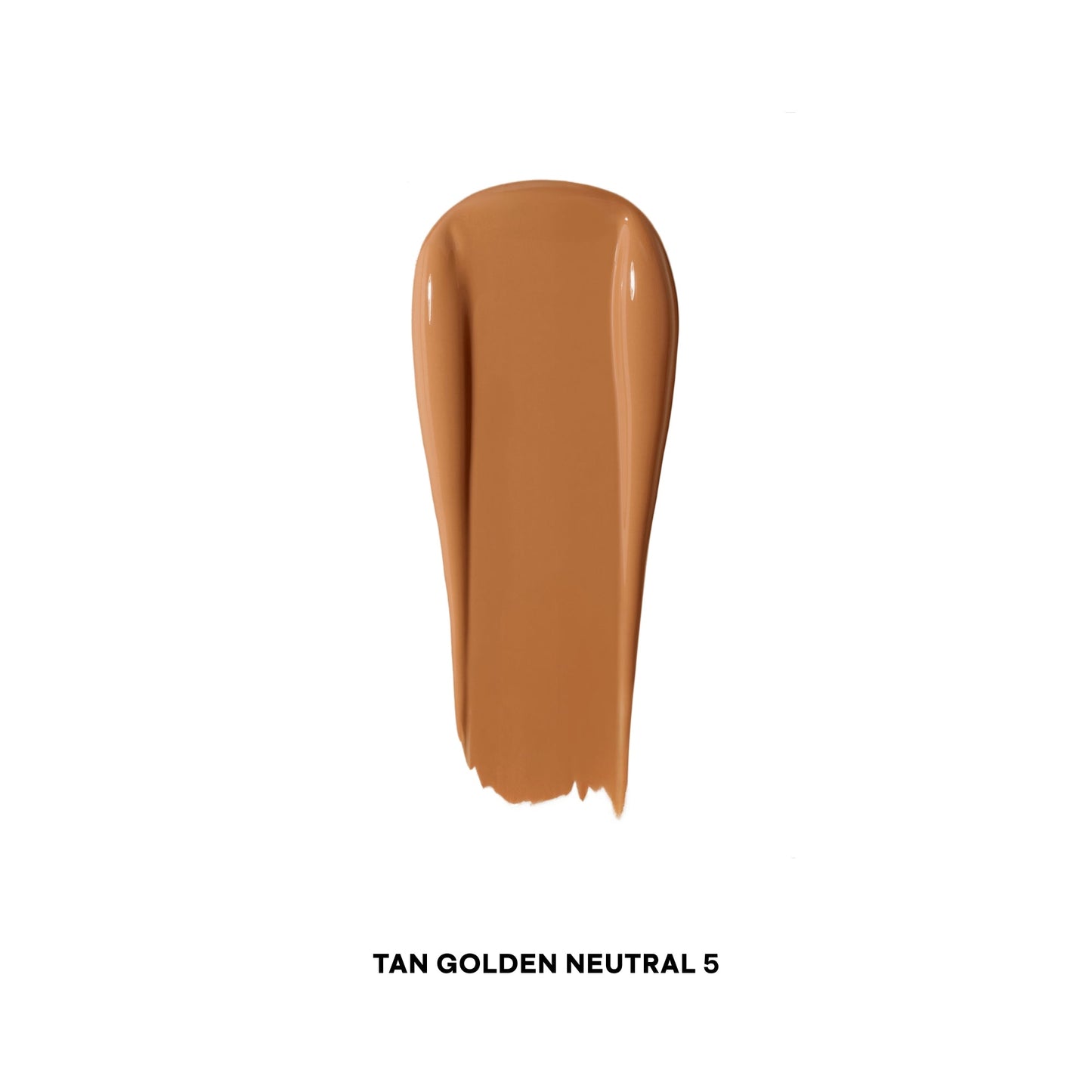 Tan golden neutral 5 concealer swatch with creamy texture on white background.