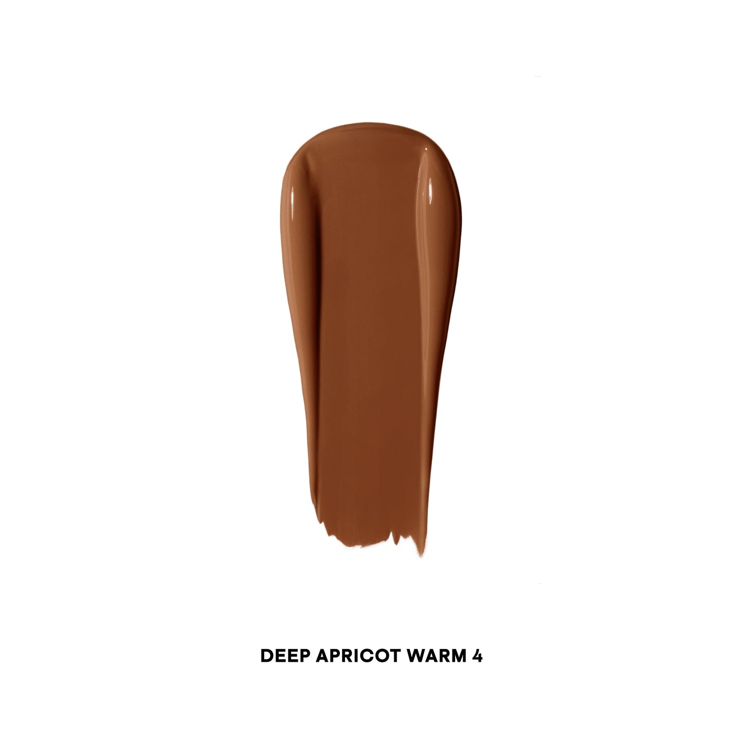 Deep apricot warm concealer swatch with creamy texture and satin finish on white background.