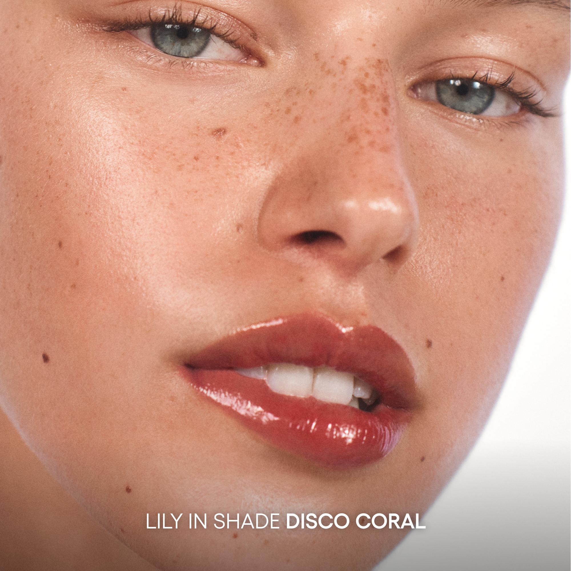 Disco Coral JuicePop Box Lip Tint on model