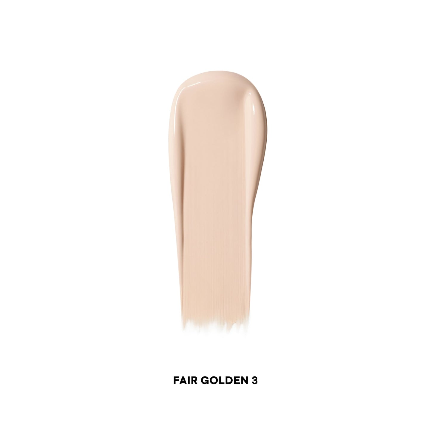 Fair Golden 3 concealer swatch with creamy, dewy finish on white background
