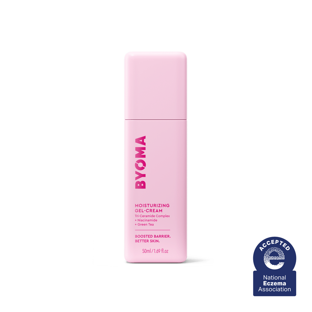 A bottle of Byoma Moisturizing Gel-Cream.