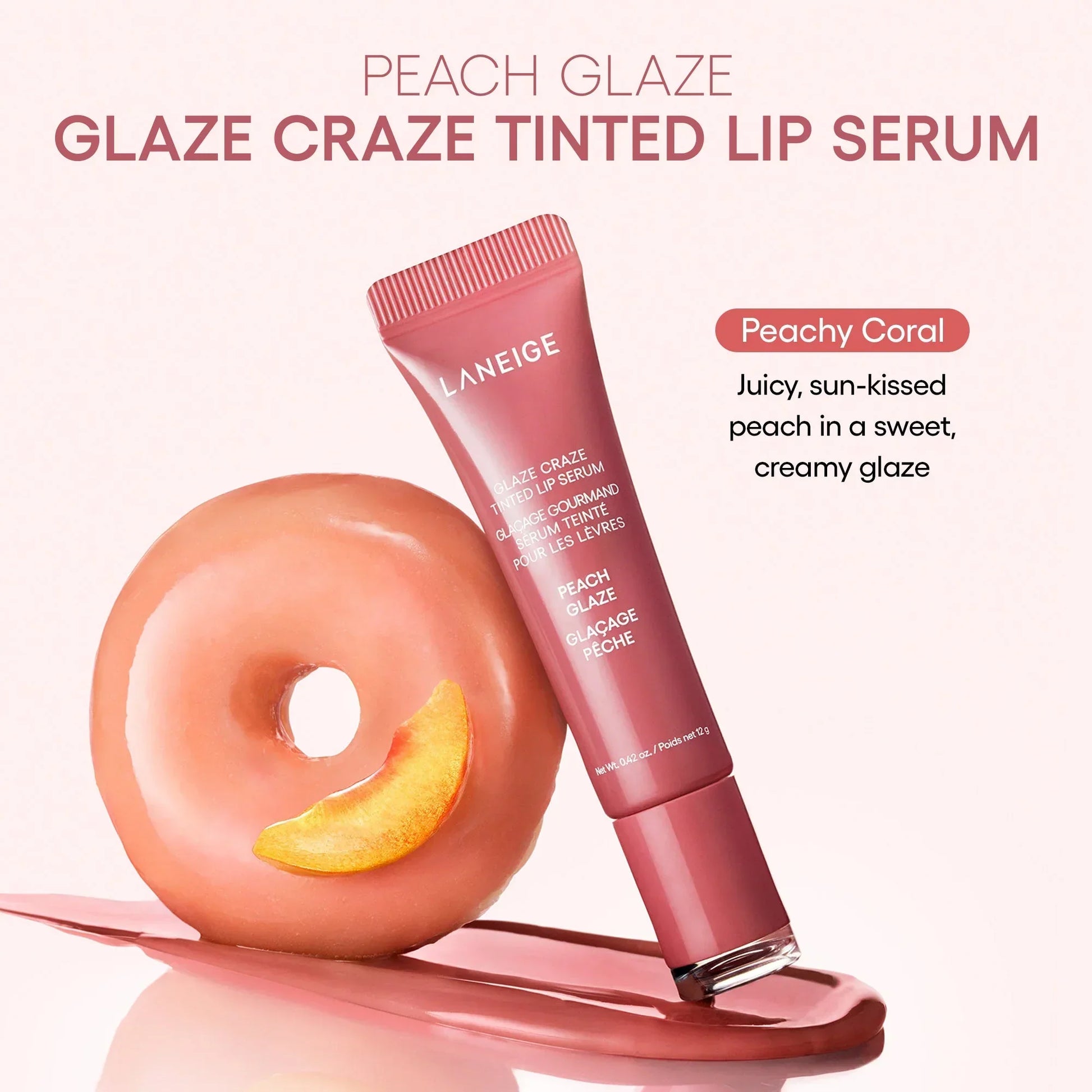 Glaze Craze Tinted Lip Serum PEACH GLAZE;;color::PEACH GLAZE (PEACHY CORAL)