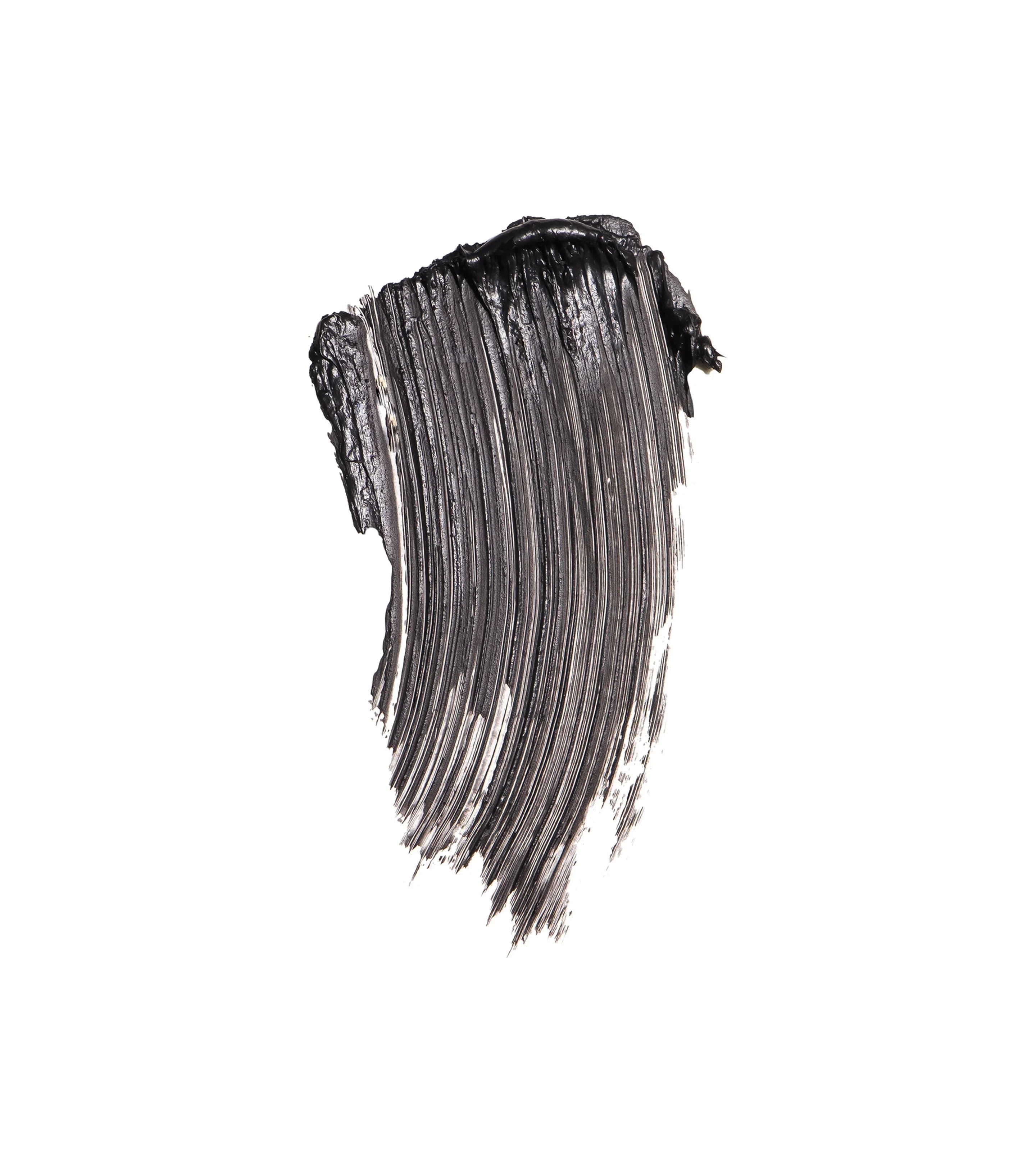 Luxurious black mascara swatch with creamy texture on a white background, Wylde Grey beauty.
