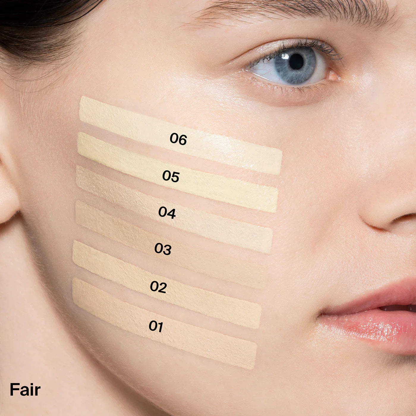 06 Fair Rosy - 05 Fair Peach - 04 Fair Neutral - 03 Fair Rosy - 02 Fair Golden - 01 Fair Neutral