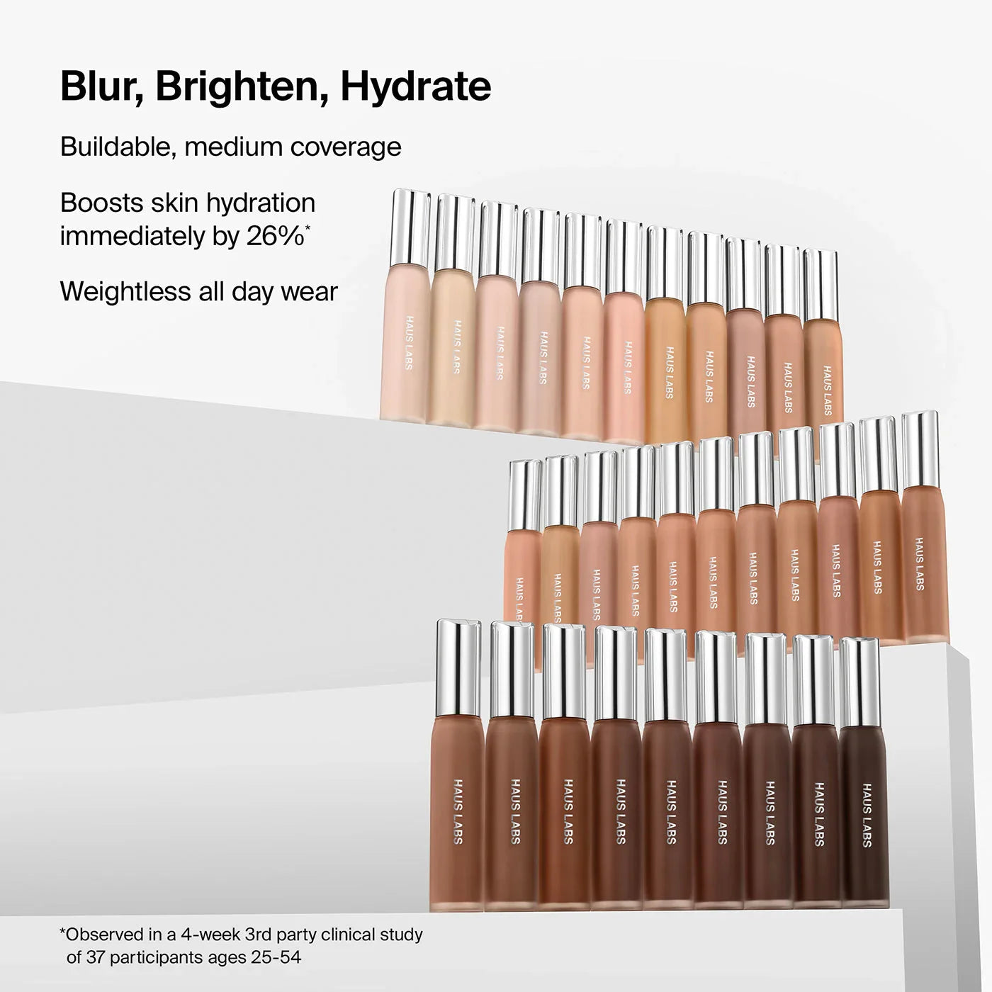 24 Light Medium Neutral - 23 Light Medium Golden - 22 Light Medium Peach - 21 Light Medium Neutral - 20 Light Medium Peach - 14 Light Peach - 13 Light Neutral - 12 Light Rosy - 11 Light Neutral - 10 Light Golden - 06 Fair Rosy - 05 Fair Peach - 04 Fair Neutral - 03 Fair Rosy - 02 Fair Golden - 01 Fair Neutral