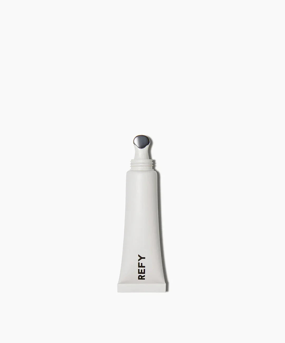 White REFY lip gloss tube with metal applicator on plain white background