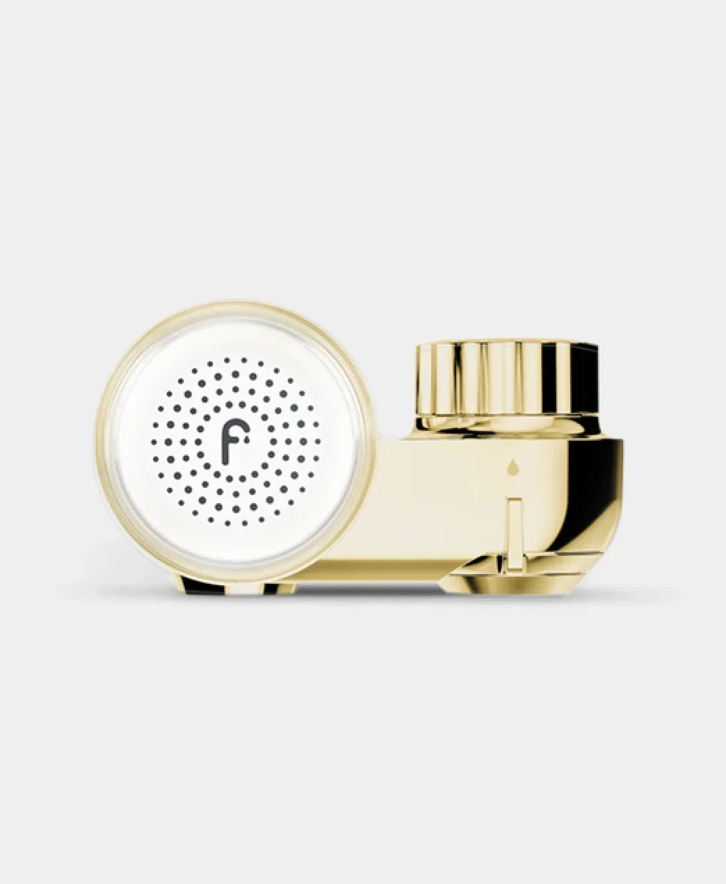 Sleek gold beauty skincare device with glossy finish on white background, Wylde Grey exclusive.