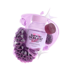 Lemme debloat packaging surrounded by fruit renderings, a purple gummy, and the lemme debloat shape