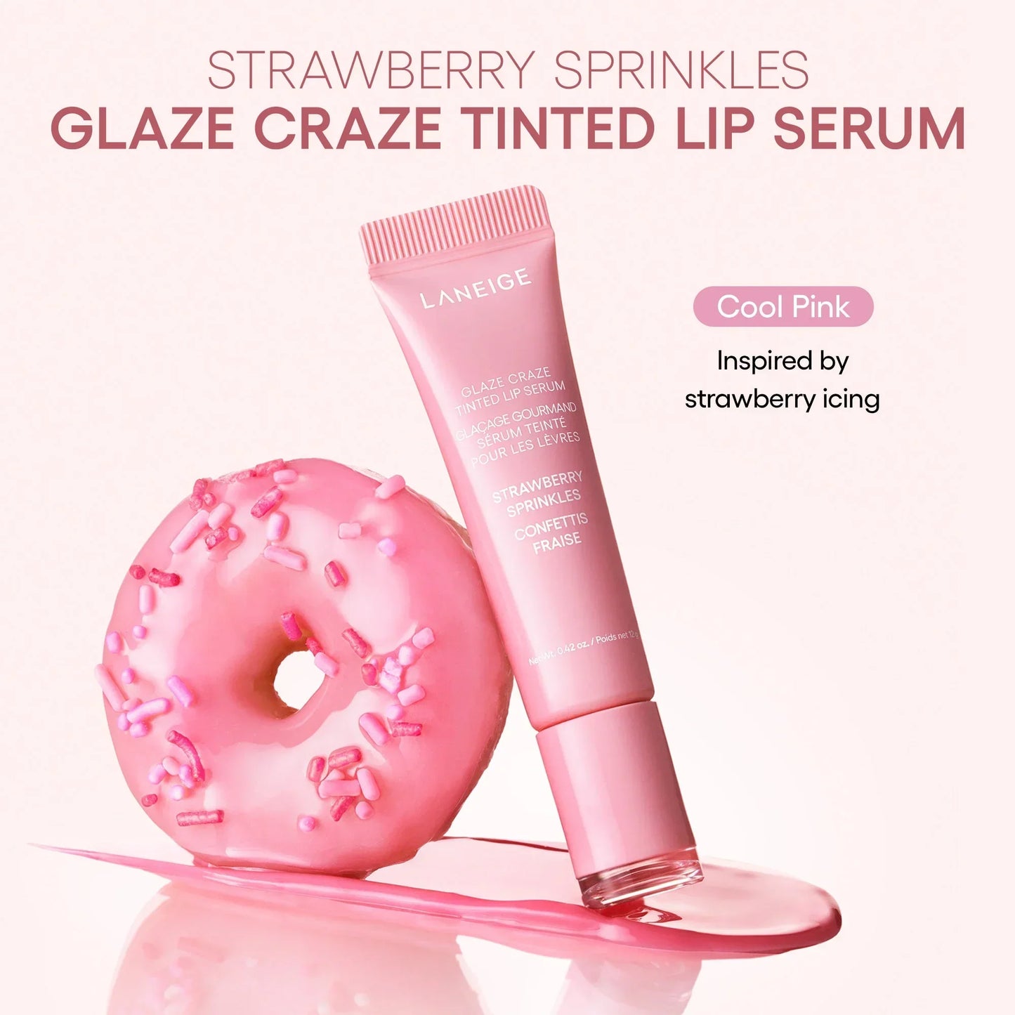 Glaze Craze Tinted Lip Serum STRAWBERRY SPRINKLES;;color::STRAWBERRY SPRINKLES (COOL PINK)