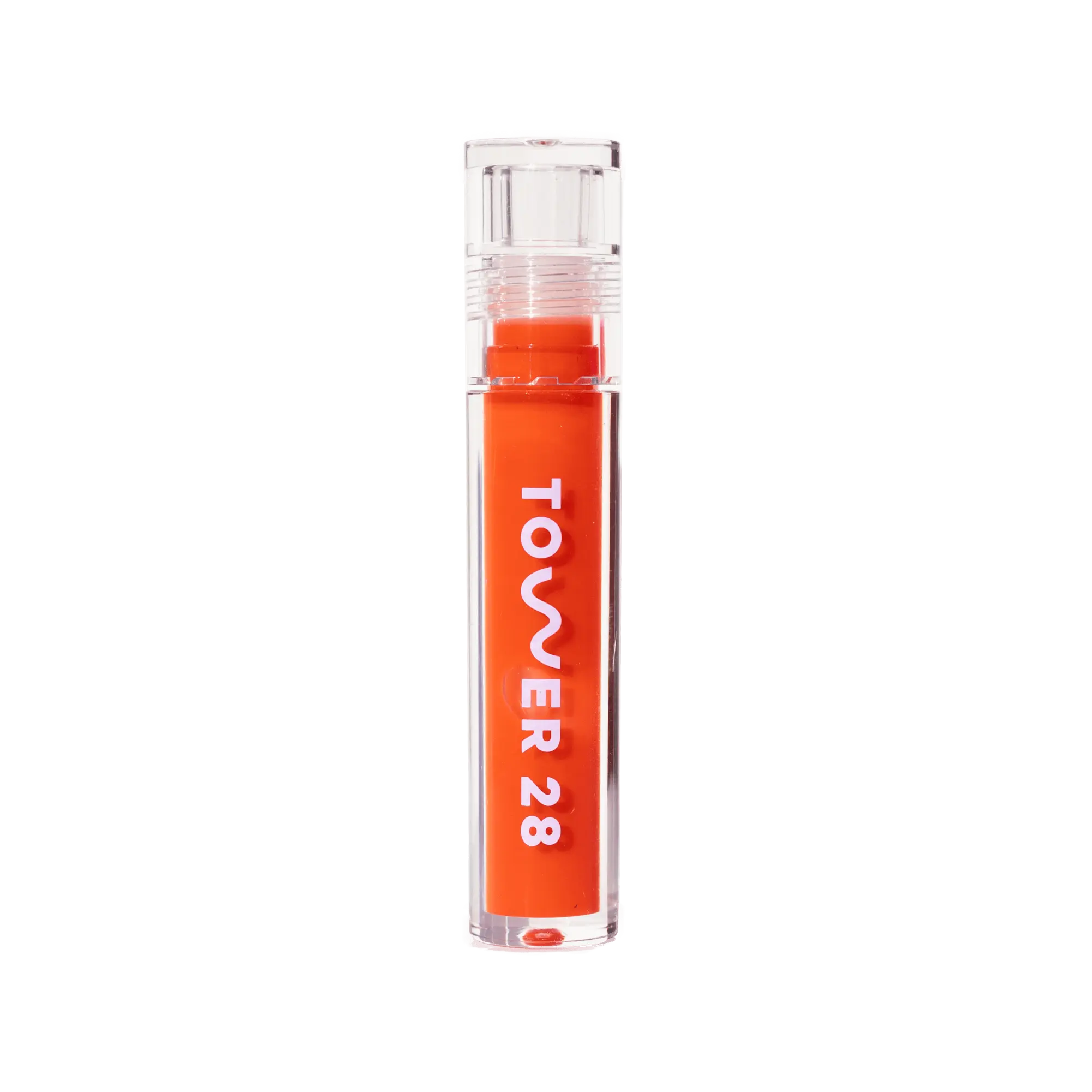The Tower 28 Beauty ShineOn Lip Jelly in the shade Fire. [Fire]