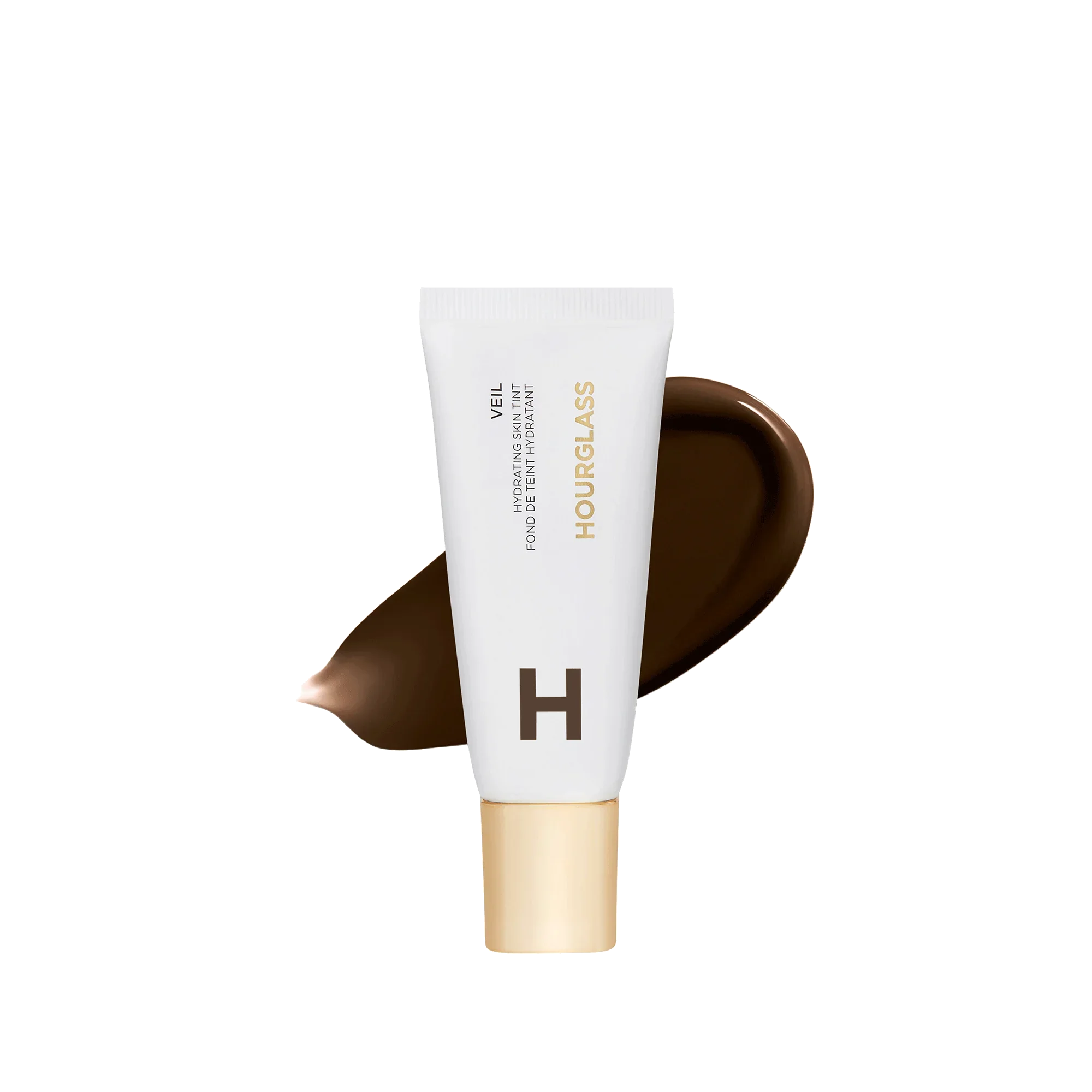 Hourglass Veil hydrating skin tint in deep brown, creamy luxe texture, Wylde Grey beauty