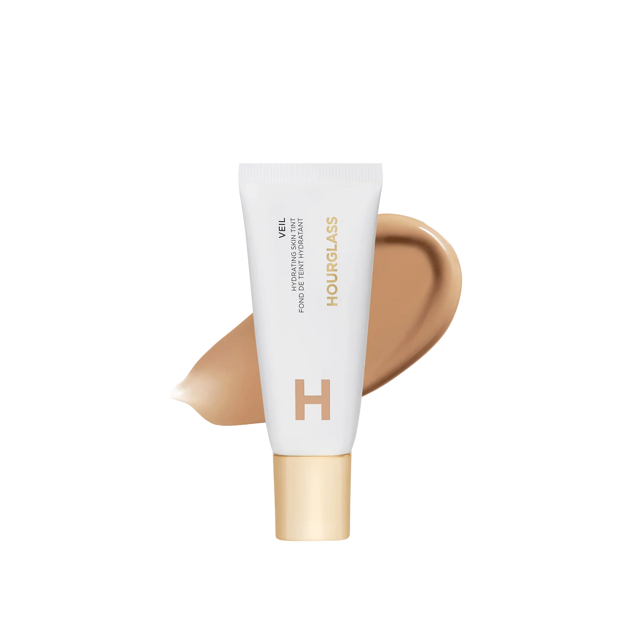 Hourglass Veil foundation swatch with creamy beige tone and hydrating, dewy texture.