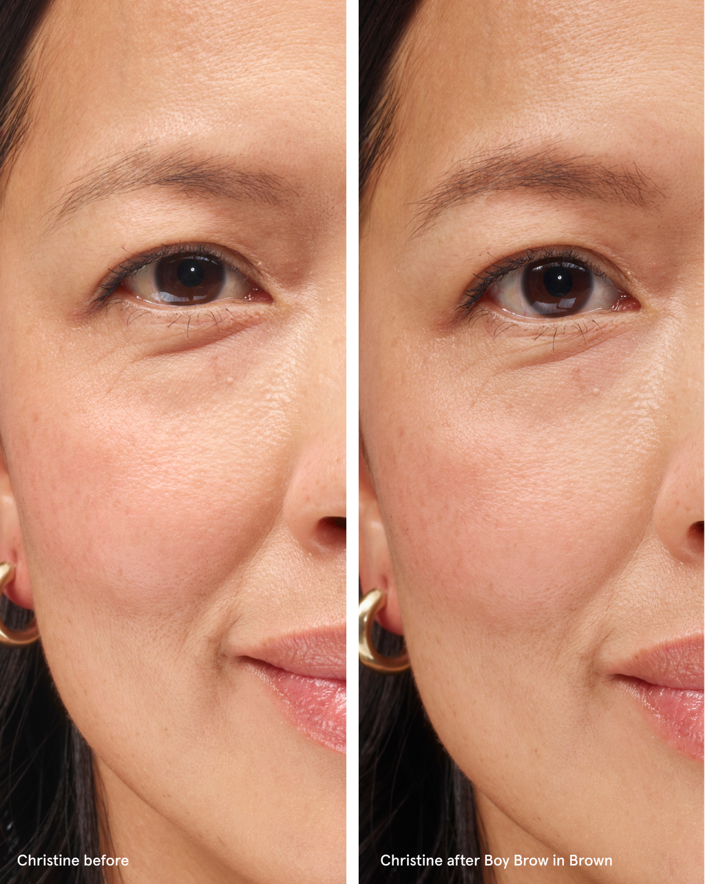 brown | Christine wears Boy Brow in Brown. | Christine wears Boy Brow in Brown. | #FFFFFF