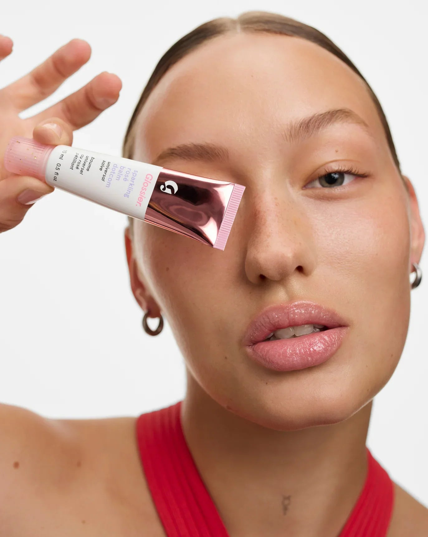 Sparkling Rosé | sasha in Sparkling Rosé | Sasha wears Sparkling Rosé Balm Dotcom.
