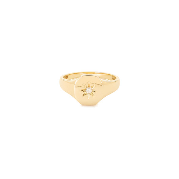 Josie Yellow-Gold Signet Ring - Wylde Grey