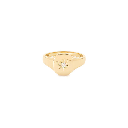 Josie Yellow-Gold Signet Ring - Wylde Grey