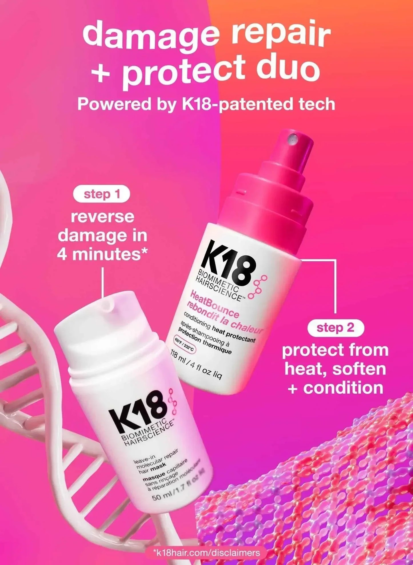 K18 HeatBounce conditioning heat protectant 4oz - K18Hair - Hair Treatment - 4 oz - Wylde Grey