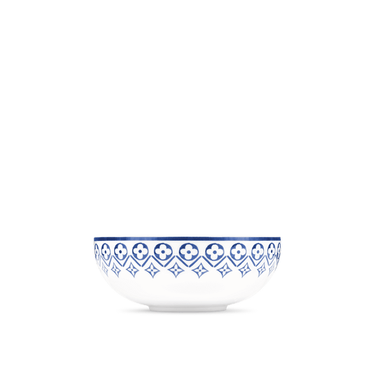 Large Bowl Monogram Flower Tile - Wylde Grey