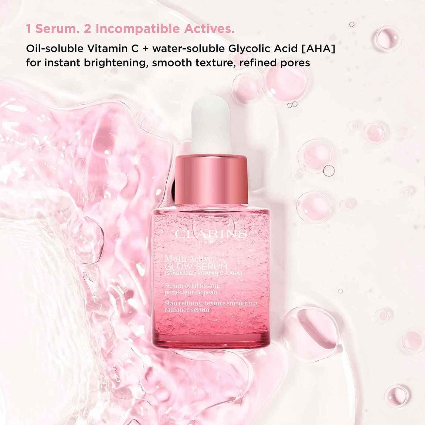 Multi-Active Glow Serum Vitamin C + AHA Smoothing, Radiance-Boosting Glow - Clarins - Face Serums - 1 Oz. - Wylde Grey