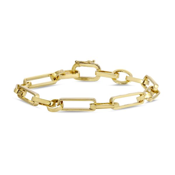 14K Yellow Gold Mixed Chain Link Bracelet - Wylde Grey