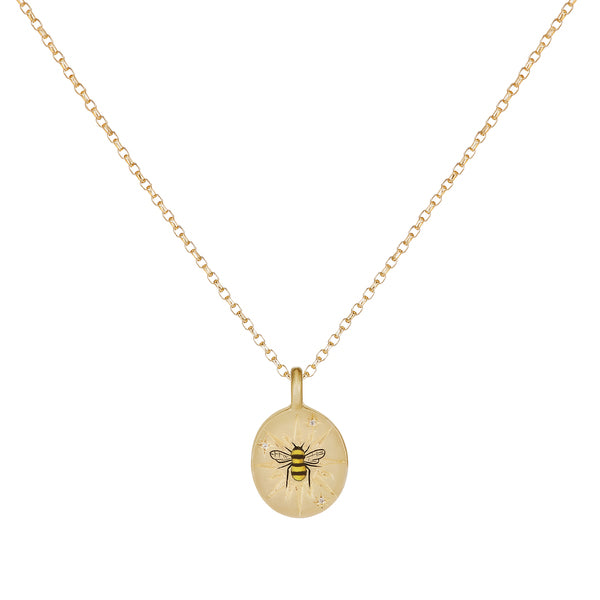 The Sun & Bee Pendant & Chain - Wylde Grey