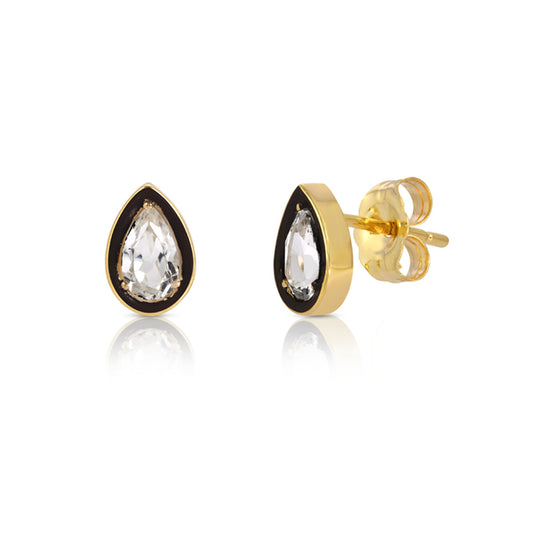 Topaz Teardrop Studs - Wylde Grey