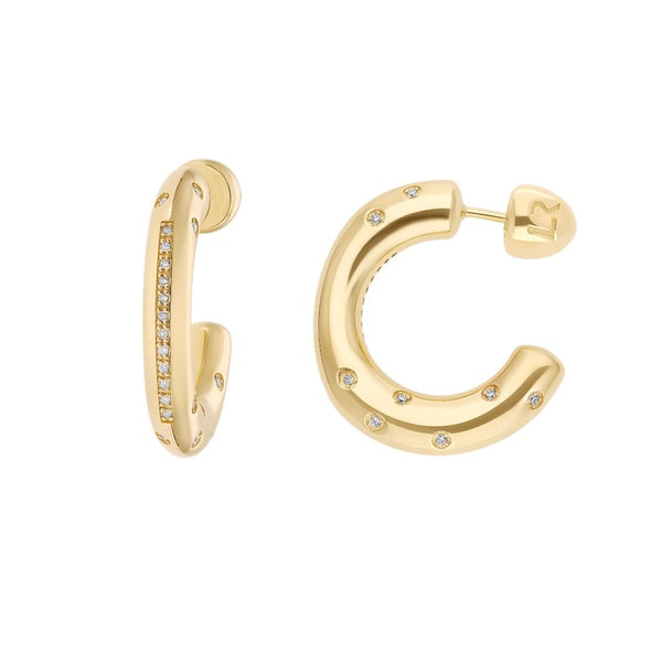 14-Karat Yellow-Gold Diamond Hoops - Wylde Grey