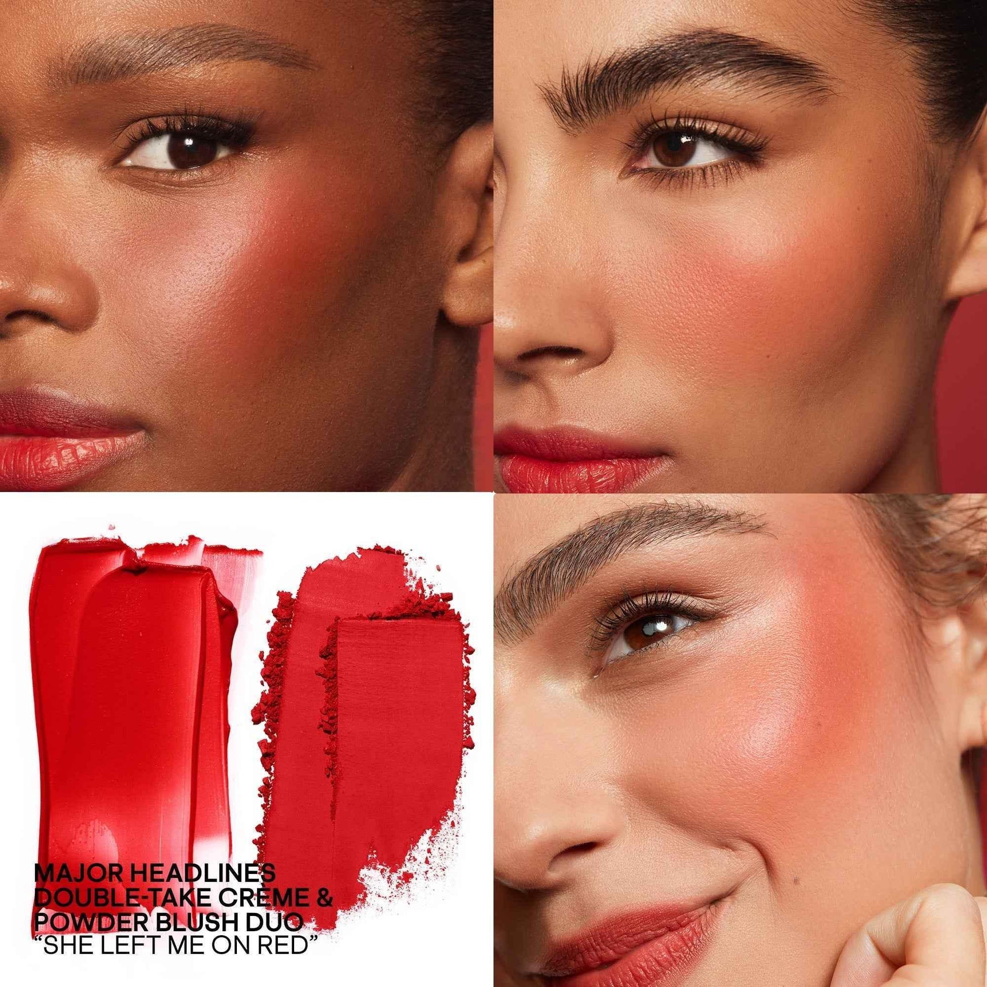 Patrick Ta Major Headlines Double-Take Crème & Powder Blush Duo - Patrick Ta - Face Makeup - She Left Me On Red (Warm Vivid Red) - Wylde Grey