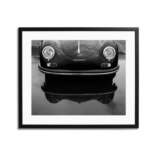 Porsche 356 Nose, Framed Print - Wylde Grey