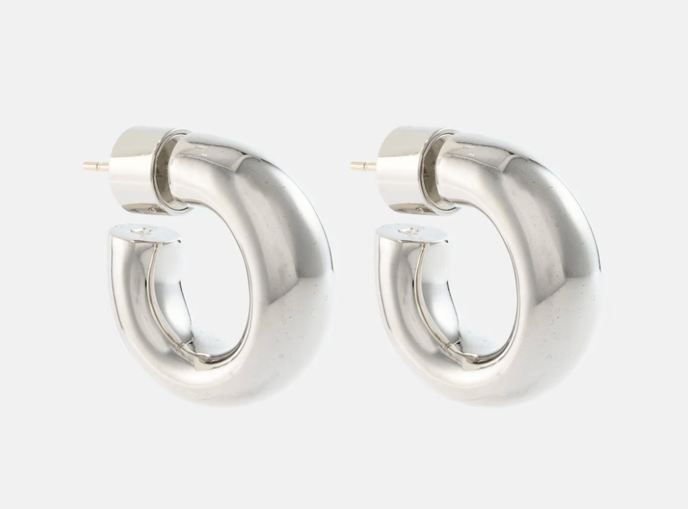 Samira Micro 14kt gold-plated hoop earrings in silver - Wylde Grey