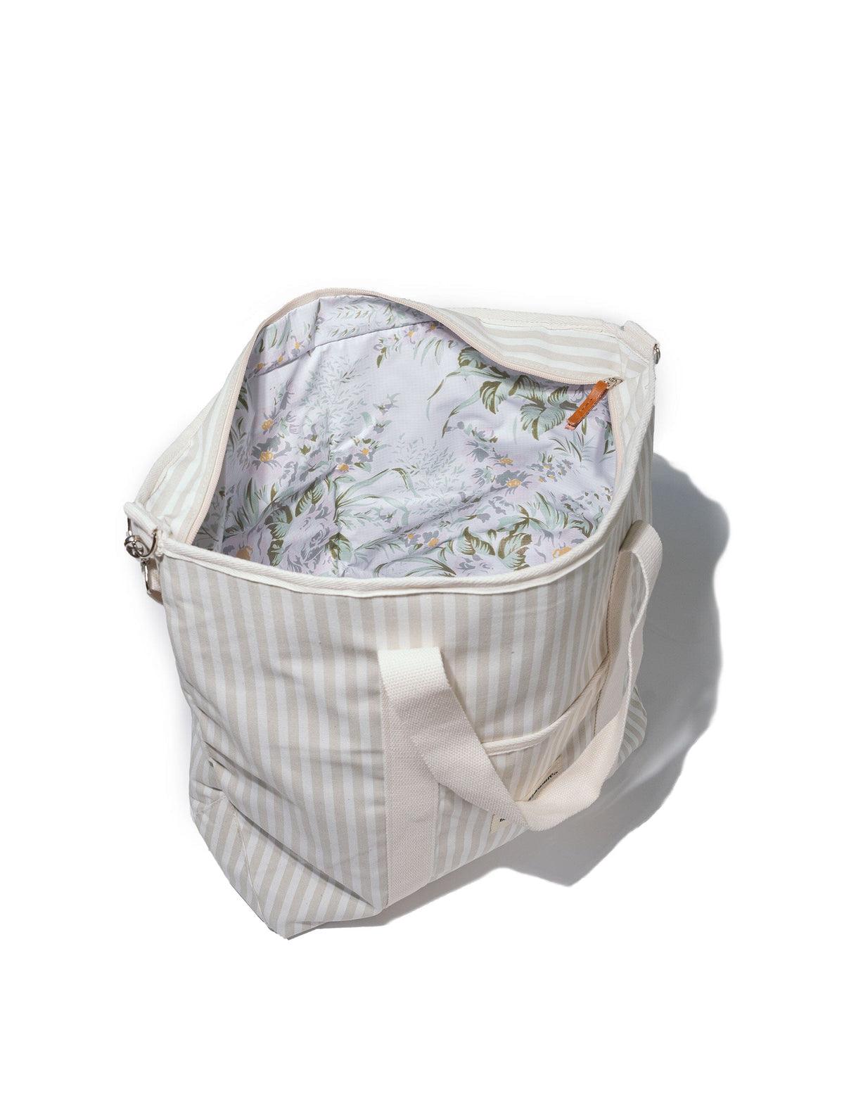 The Cooler Tote Bag - Sage Stripe - Wylde Grey