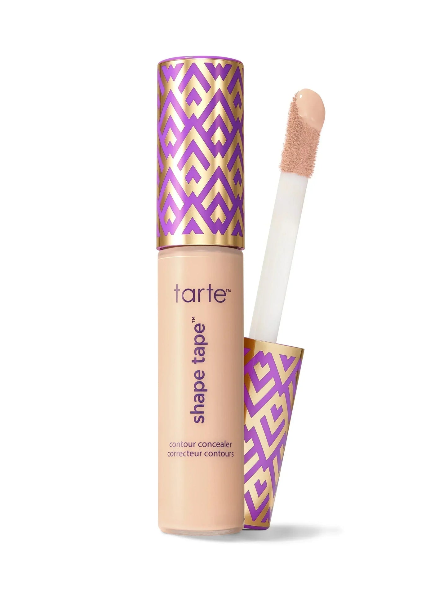 Tarte Shape Tape concealer with applicator on a white background