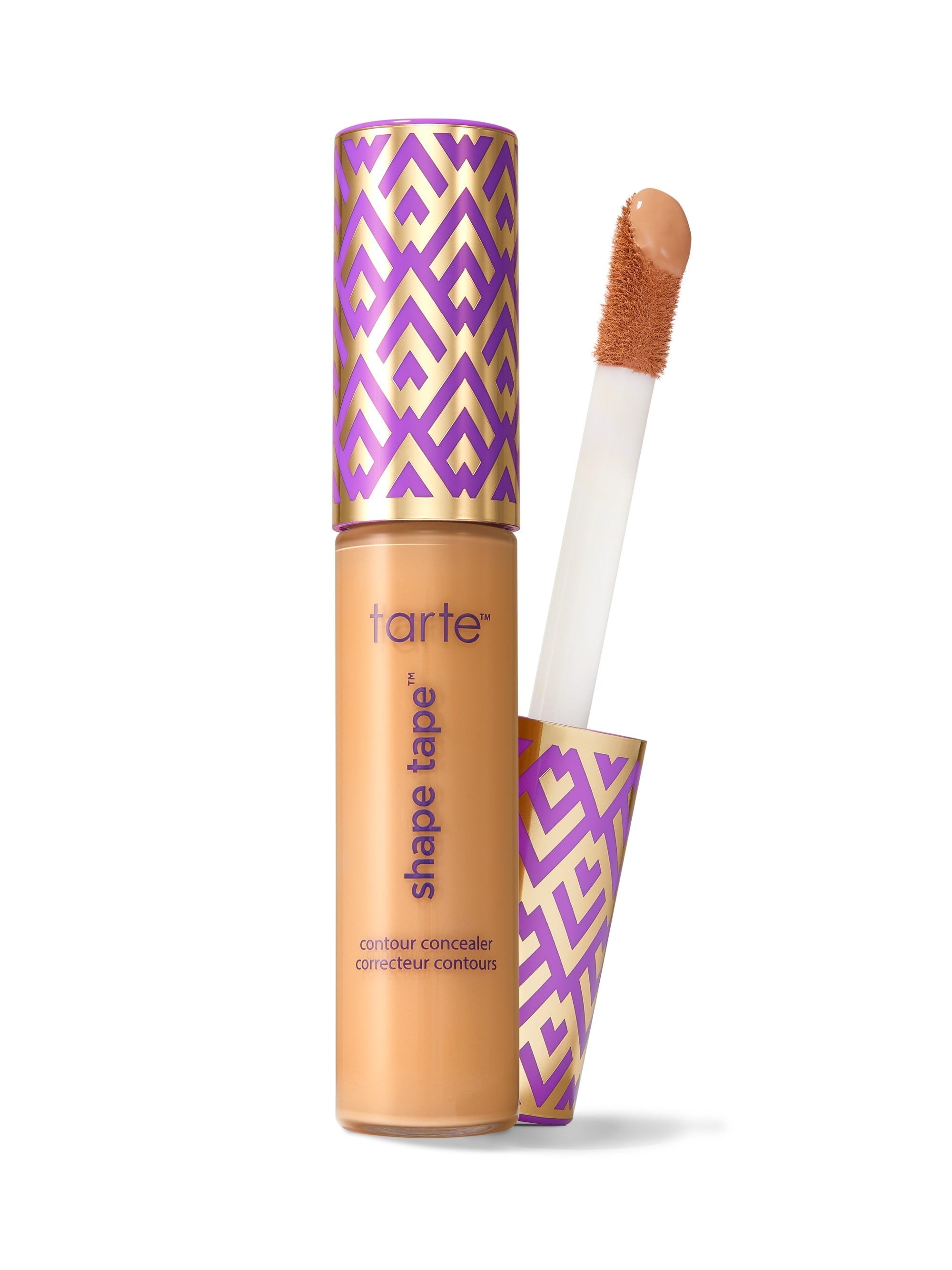 Tarte Shape Tape contour concealer with applicator on a white background