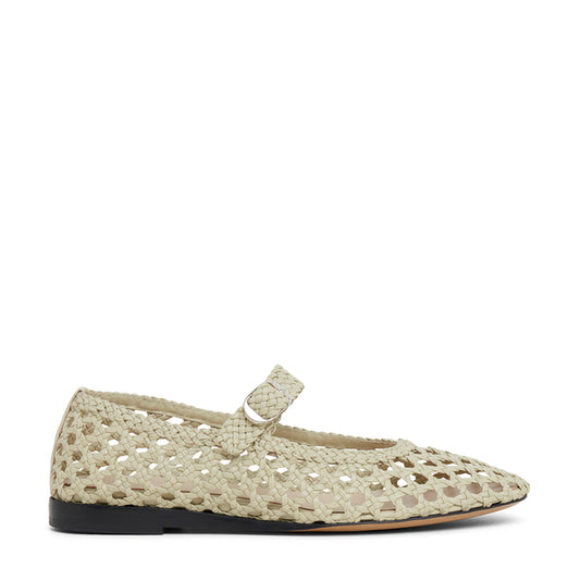 Woven Leather Mary Janes - Wylde Grey