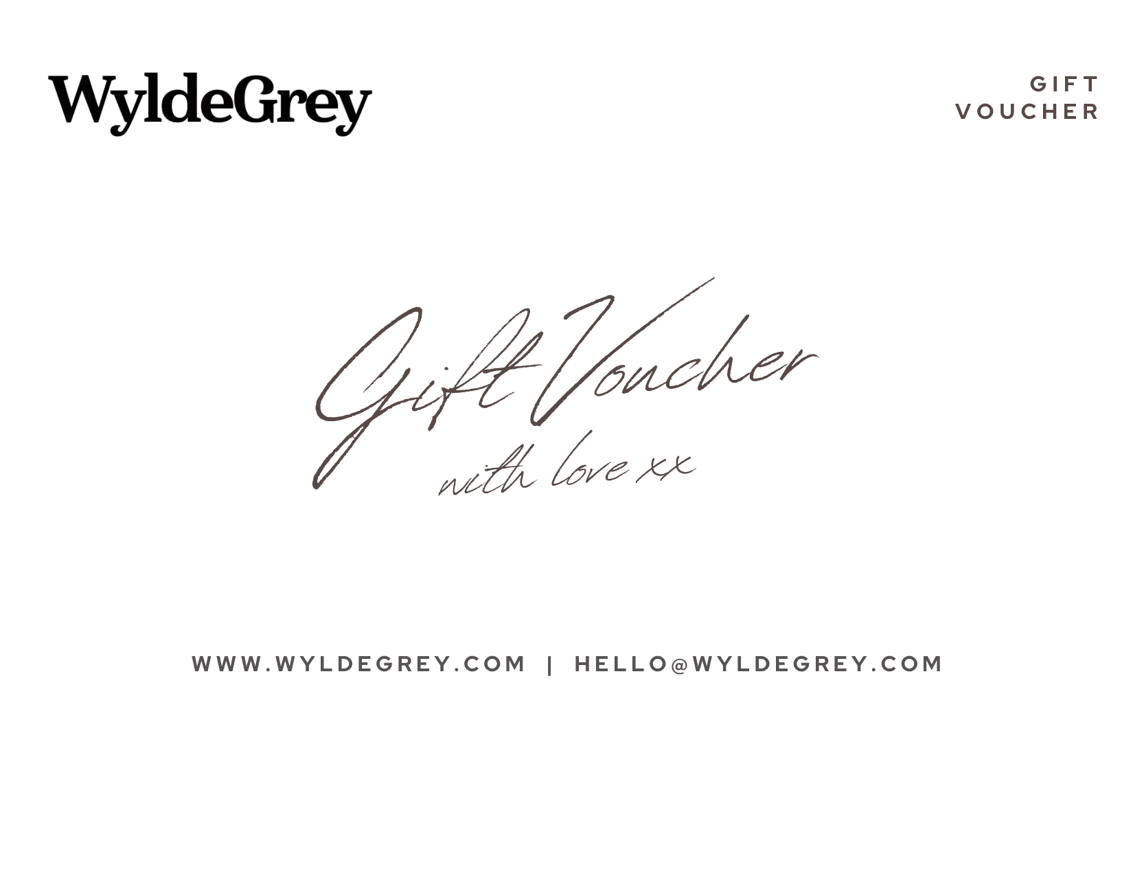 Wylde Grey Gift Voucher - Wylde Grey