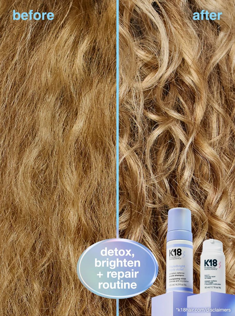 K18 TripleBright oxidation defense purple shampoo