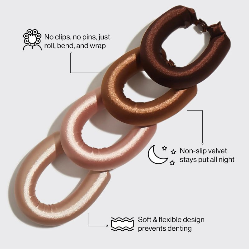 Kitsch Rosewood Jumbo Satin Flexi Rods 4pc Set