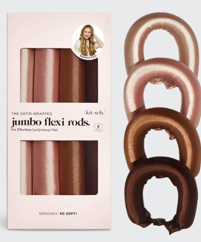 Kitsch Rosewood Jumbo Satin Flexi Rods 4pc Set