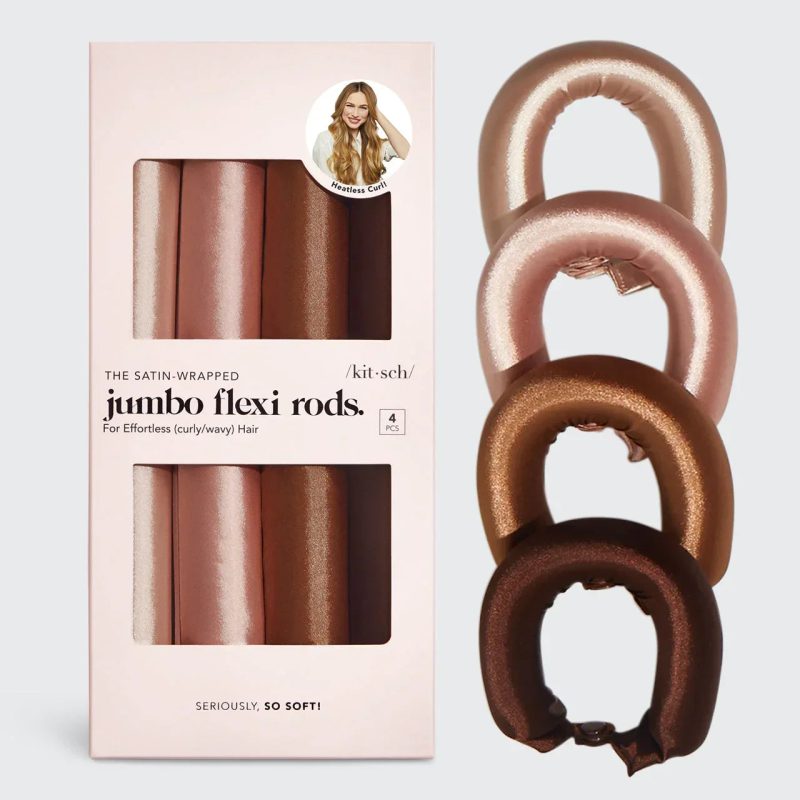 Kitsch Rosewood Jumbo Satin Flexi Rods 4pc Set